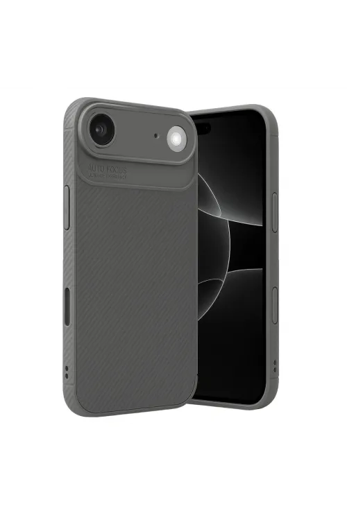 Apple İphone 17 Air Auto Focus Karbon Kapak - Gri