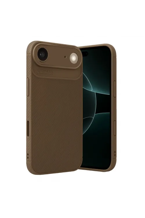 Apple İphone 17 Air Auto Focus Karbon Kapak - Kahverengi