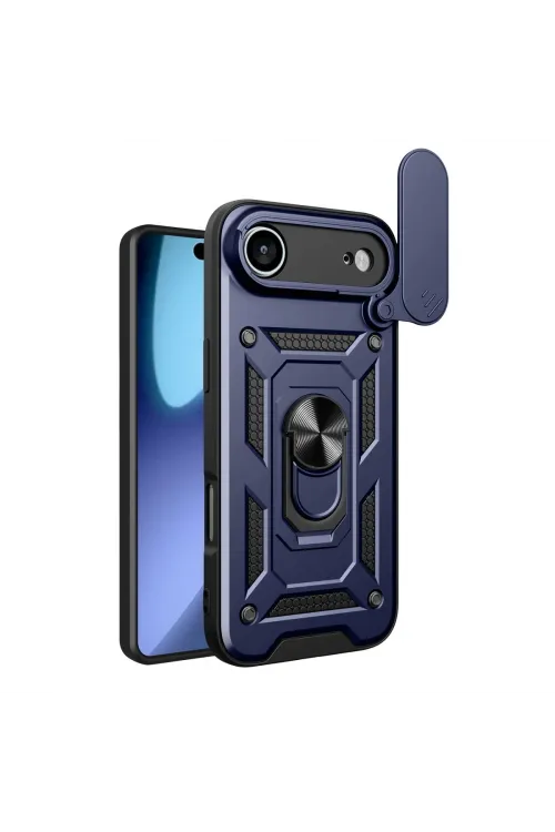 Apple İphone 17 Air Pars Lens Yüzüklü Silikon - Lacivert