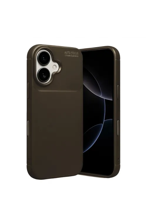 Apple İphone 17 Auto Focus Karbon Kapak - Kahverengi