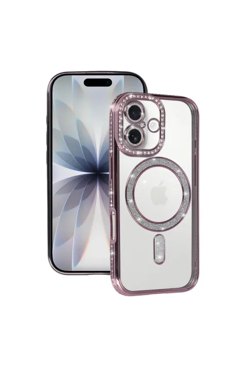 Apple İphone 17 Joke Simli Magneticsafe Kılıf - Pembe