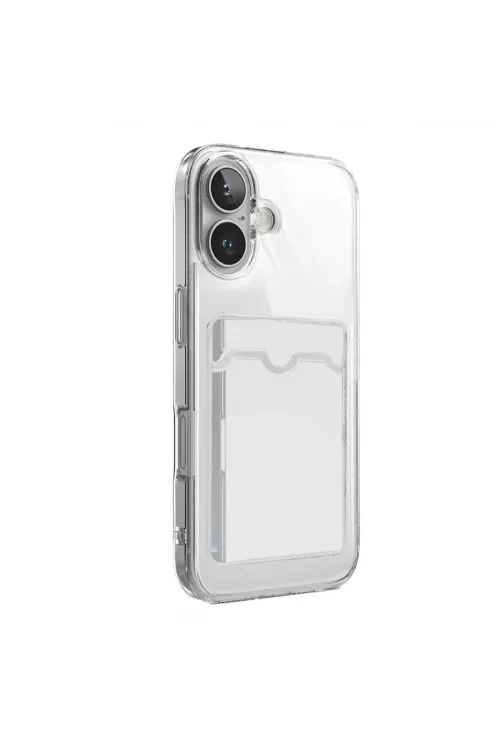 Apple İphone 17 Kart Şeffaf Silikon - Şeffaf