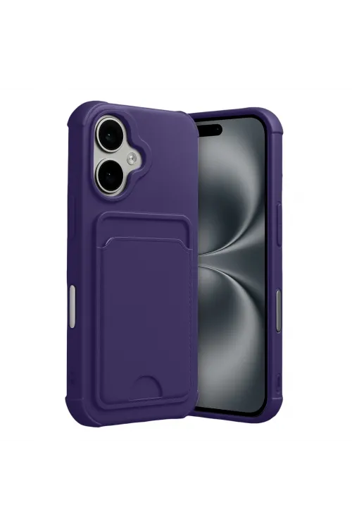 Apple İphone 17 Kelvin Kartvizitli Silikon - Derin Mor