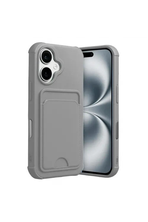 Apple İphone 17 Kelvin Kartvizitli Silikon - Gri