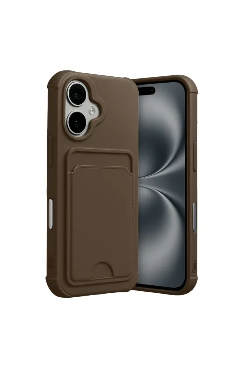 Apple İphone 17 Kelvin Kartvizitli Silikon - Kahverengi