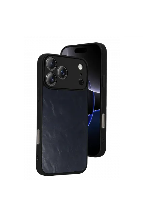 Apple İphone 17 Pro Aras Deri Kapak - Lacivert
