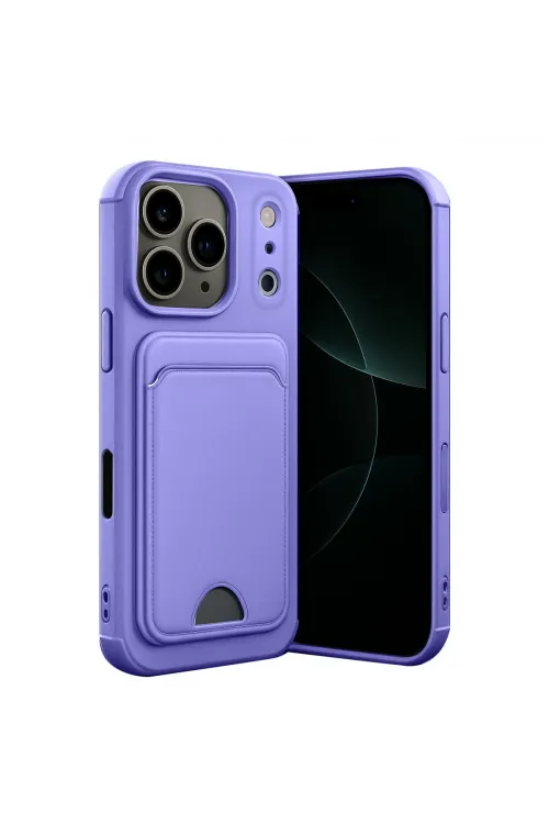 Apple İphone 17 Pro Kelvin Kartvizitli Silikon - Lila