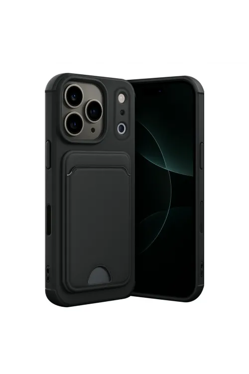 Apple İphone 17 Pro Kelvin Kartvizitli Silikon - Siyah