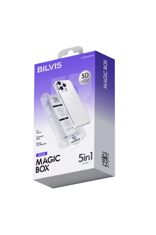 Apple İphone 17 Pro Max Bilvis 5in1 3d Magic Cam Ekran Koruyucu - Siyah