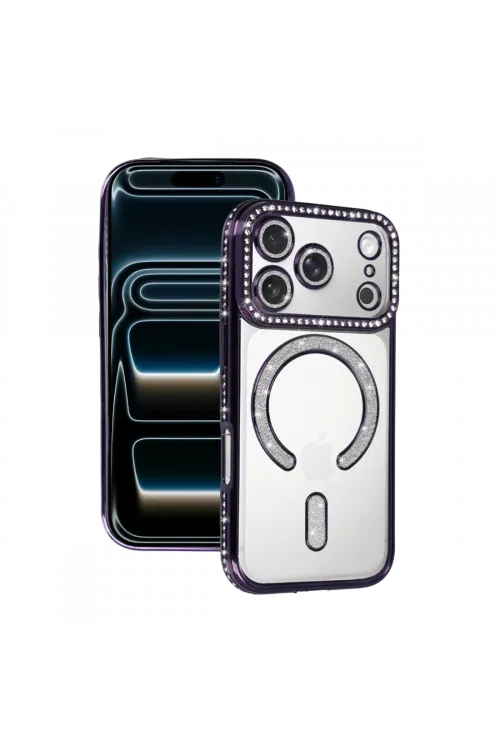 Apple iPhone 17 Pro Max Joke Simli Magneticsafe Kılıf - Derin Mor