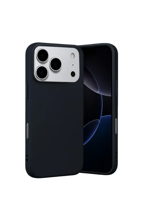 Apple İphone 17 Pro Max Nano İçi Kadife Silikon - Siyah