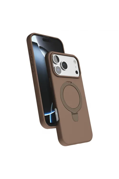 Apple İphone 17 Pro Max Regal Magsafe Standlı Kapak - Çöl Titanyum