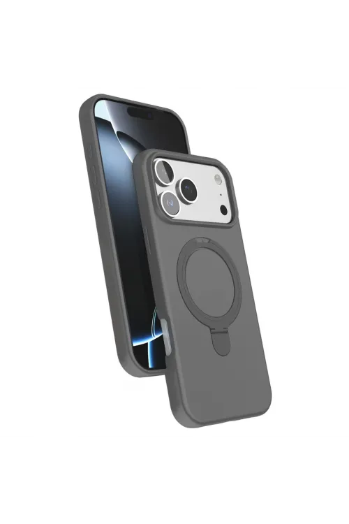 Apple İphone 17 Pro Max Regal Magsafe Standlı Kapak - Titan Gri