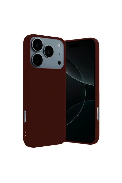 Apple İphone 17 Pro Nano İçi Kadife Silikon - Bordo