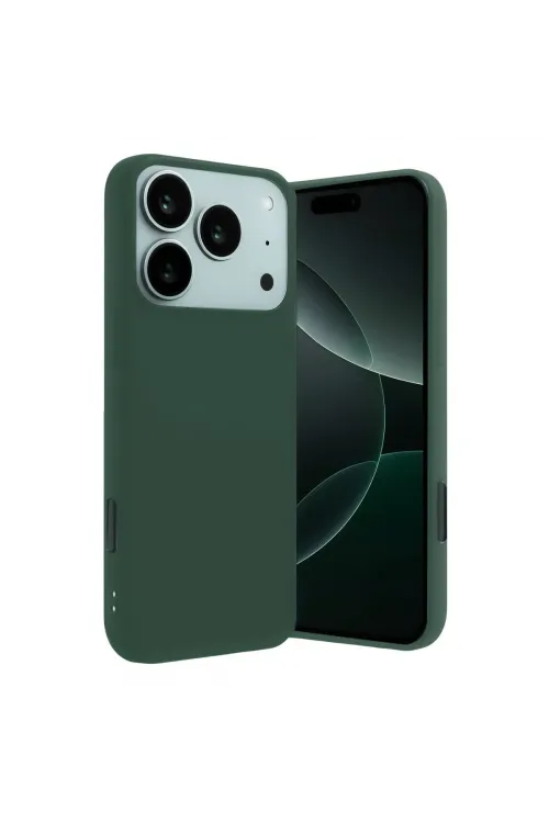 Apple İphone 17 Pro Nano İçi Kadife Silikon - Koyu Yeşil