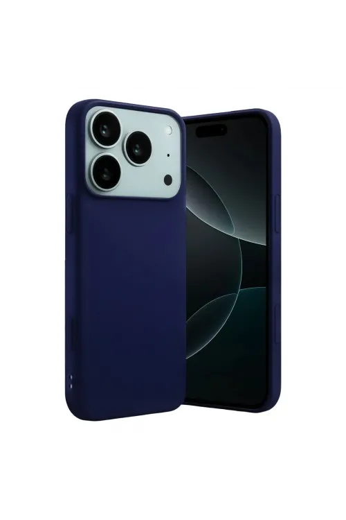 Apple İphone 17 Pro Nano İçi Kadife Silikon - Lacivert