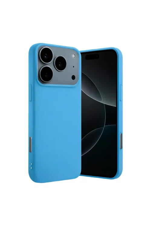 Apple İphone 17 Pro Nano İçi Kadife Silikon - Mavi