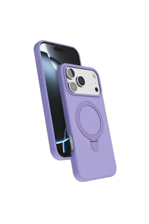 Apple İphone 17 Pro Regal Magsafe Standlı Kapak - Lila