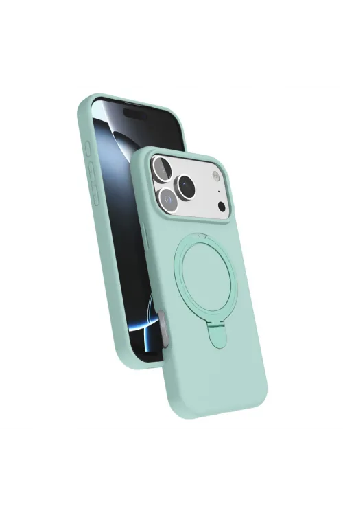 Apple İphone 17 Pro Regal Magsafe Standlı Kapak - Su Yeşili