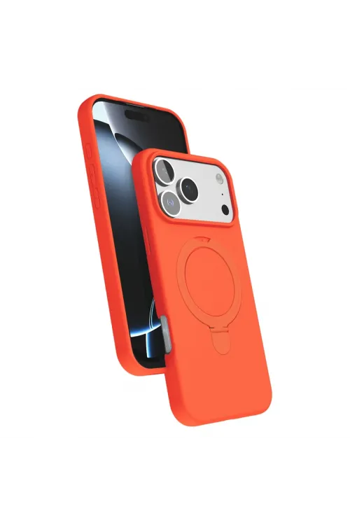 Apple İphone 17 Pro Regal Magsafe Standlı Kapak - Turuncu