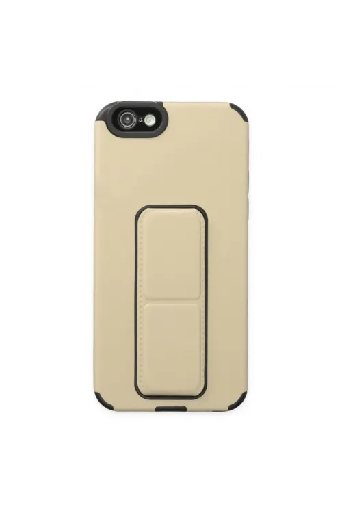 Apple İphone 6 Kılıf Mega Standlı Silikon - Gold