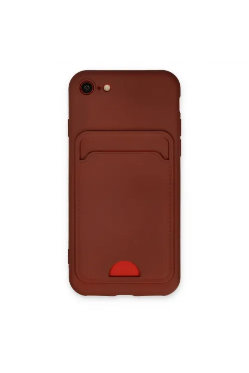 Apple İphone 7 Kılıf Kelvin Kartvizitli Silikon - Bordo