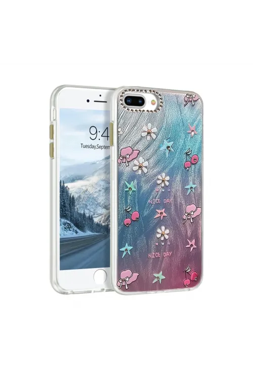 Apple İphone 7 Plus Kılıf Blade Aynalı Desenli Kapak - Desen 4