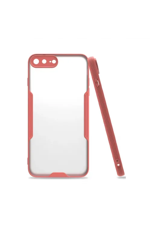 Apple İphone 7 Plus Kılıf Platin Silikon - Pembe
