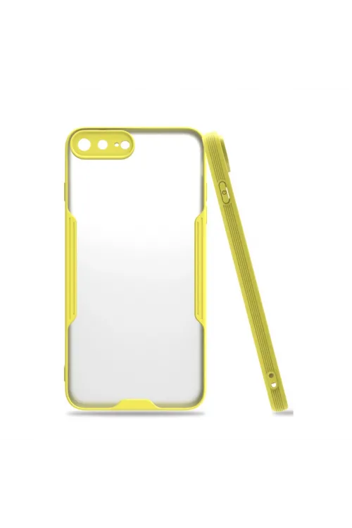 Apple İphone 7 Plus Kılıf Platin Silikon - Sarı