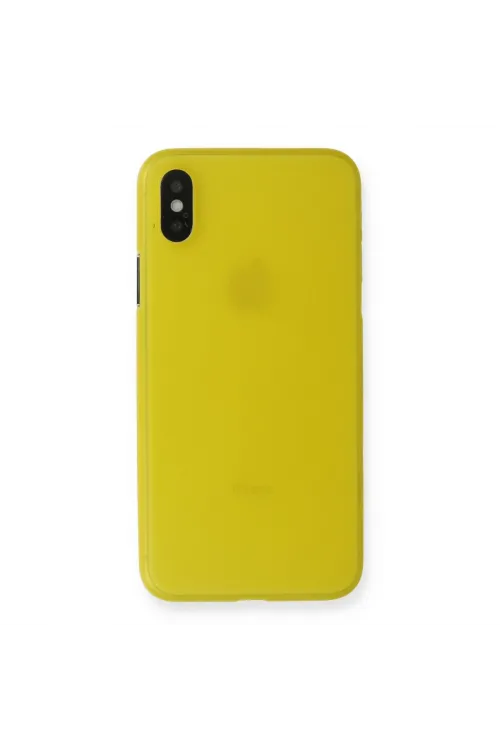 Apple İphone X Kılıf Pp Ultra İnce Kapak - Sarı