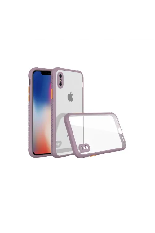 Apple İphone Xs Max Kılıf Miami Şeffaf Silikon - Açık Mor