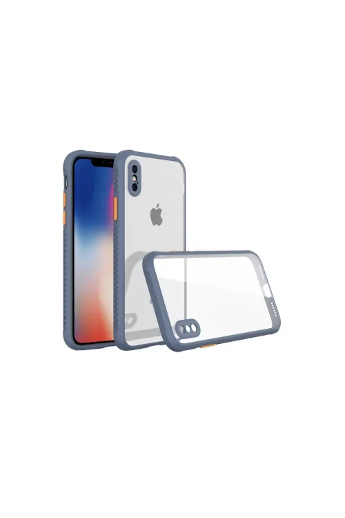 Apple İphone Xs Max Kılıf Miami Şeffaf Silikon - Gri