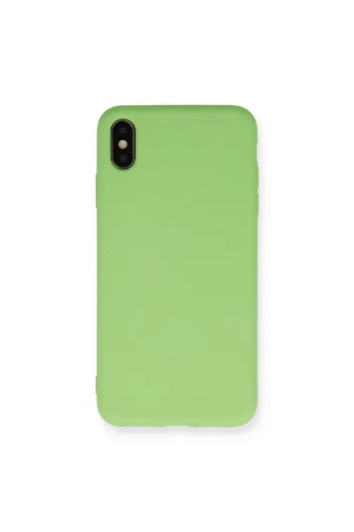 Apple İphone Xs Max Kılıf Nano İçi Kadife Silikon - Açık Yeşil