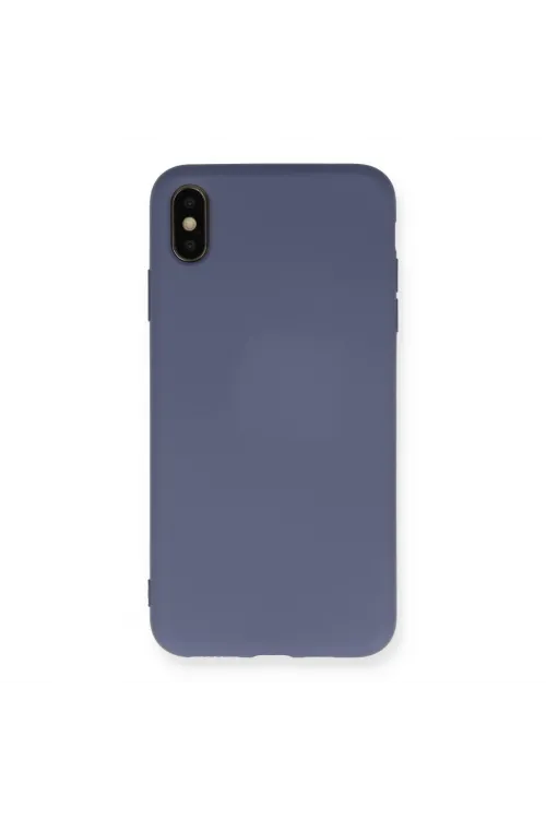 Apple İphone Xs Max Kılıf Nano İçi Kadife Silikon - Gri