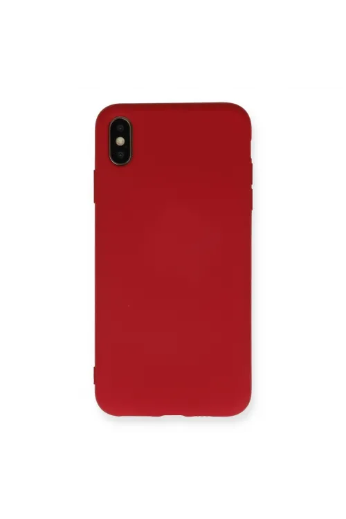 Apple İphone Xs Max Kılıf Nano İçi Kadife Silikon - Kırmızı
