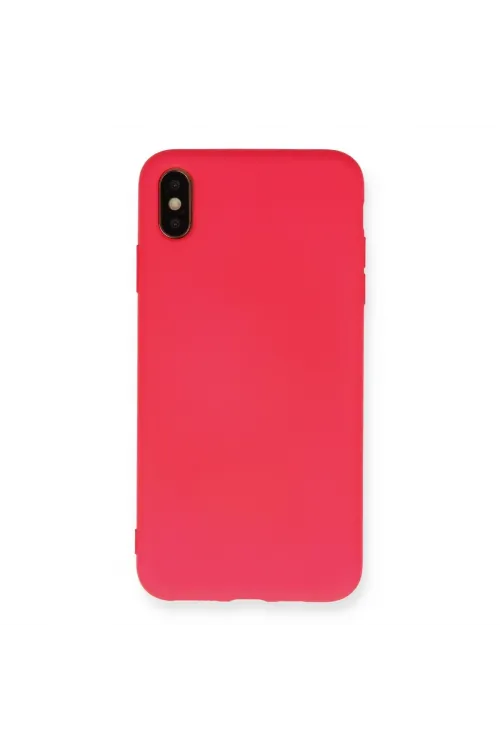 Apple İphone Xs Max Kılıf Nano İçi Kadife Silikon - Koyu Pembe