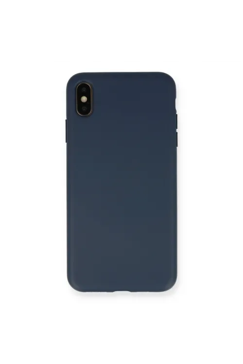 Apple İphone Xs Max Kılıf Nano İçi Kadife Silikon - Lacivert