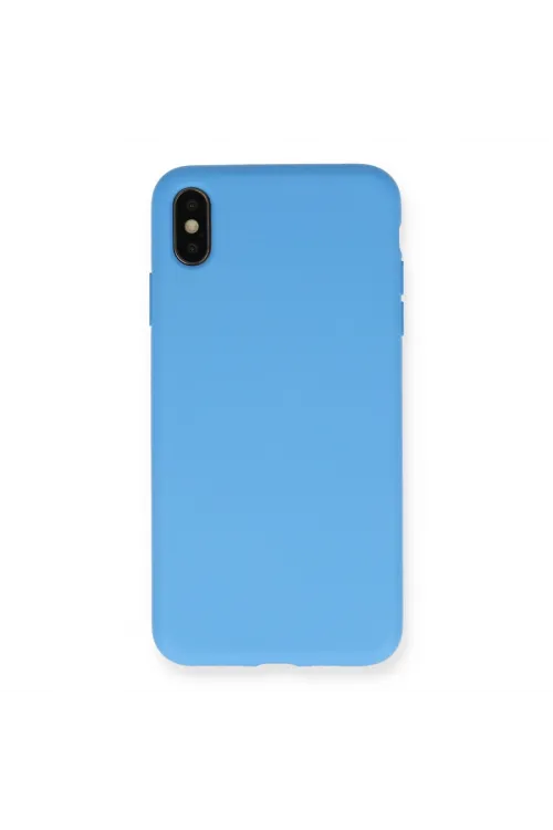 Apple İphone Xs Max Kılıf Nano İçi Kadife Silikon - Mavi