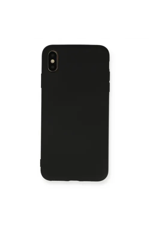 Apple İphone Xs Max Kılıf Nano İçi Kadife Silikon - Siyah