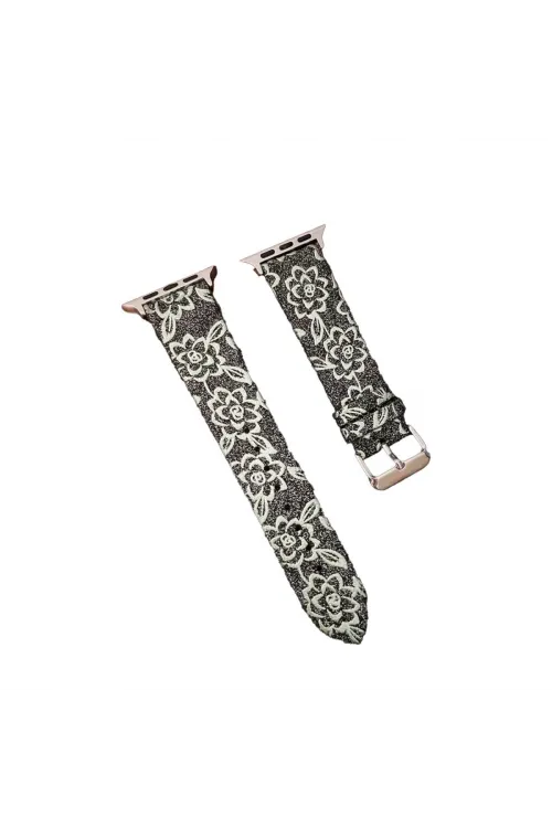 Apple Watch 38mm Creeper Desenli Kordon - Siyah