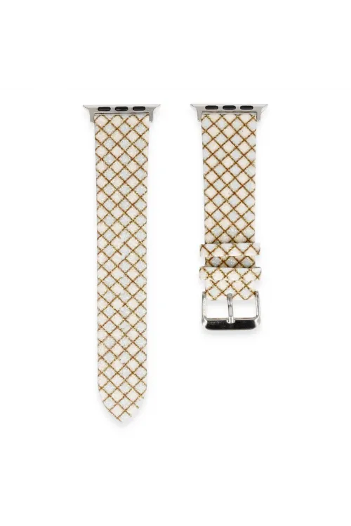 Apple Watch 38mm Karo Motif Kordon - Mavi