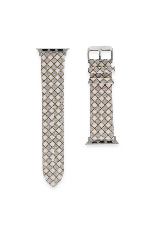Apple Watch 38mm Karo Motif Kordon (saat Değildir) - Lila