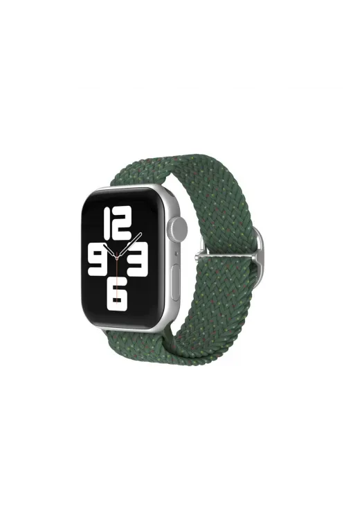 Apple Watch 38mm  Kordon (saat Değildir) - Benekli Koyu Yeşil
