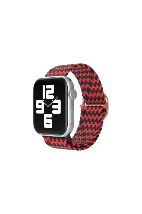 Apple Watch 38mm  Kordon - Zigzag Kırmızı-siyah