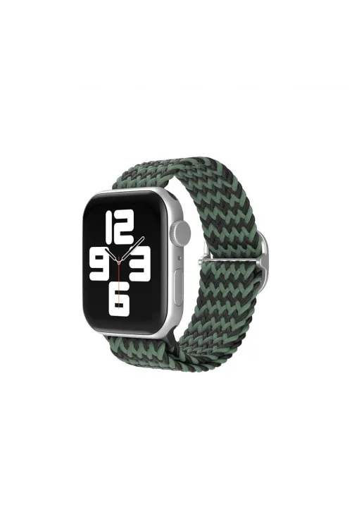 Apple Watch 38mm  Kordon - Zigzag Yeşil-siyah