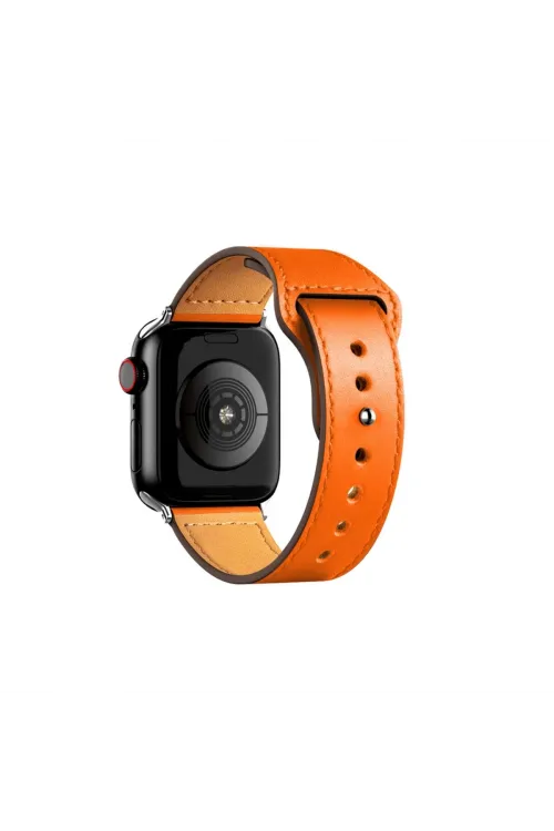 Apple Watch 38mm Kr415 Luaz Deri Kordon (saat Değildir) - Turuncu