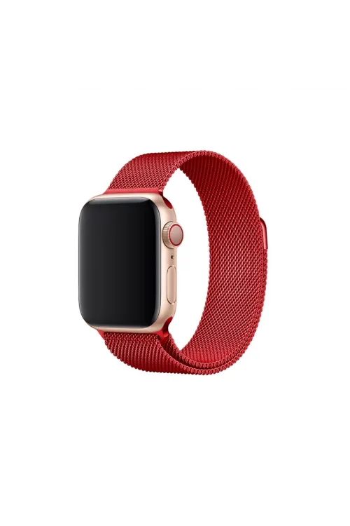 Apple Watch 38mm Metal Mıknatıslı Kordon (saat Değildir) - Kırmızı