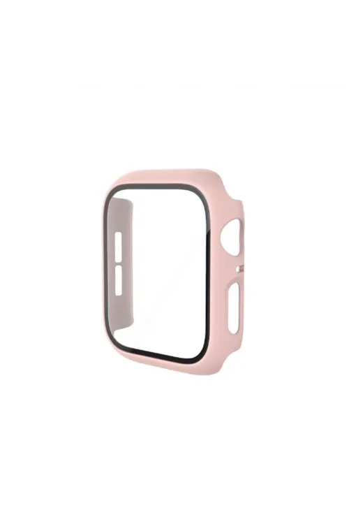 Apple Watch 41mm Camlı Kasa Ekran Koruyucu - Pembe