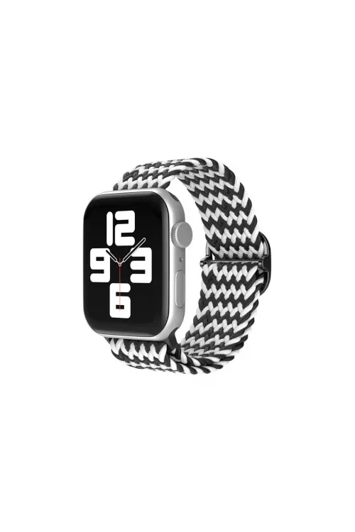 Apple Watch 42mm  Kordon - Zigzag Siyah-beyaz