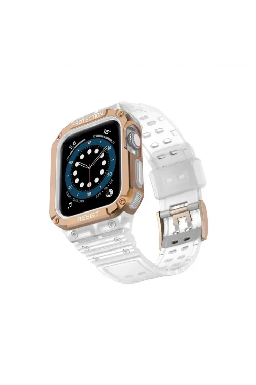 Apple Watch 42mm Kr401 Silikon Kordon (saat Değildir) - Beyaz-rose